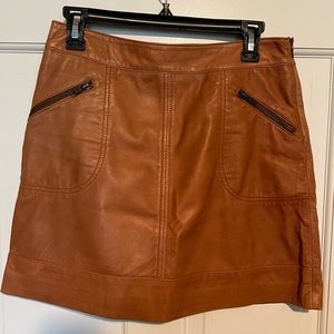 Halogen Leather Mini Skirt